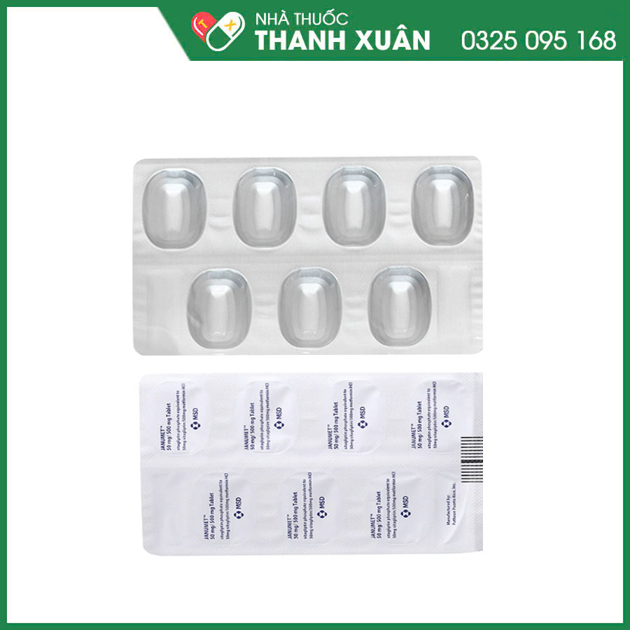 Janumet 50mg/500mg thuốc điều trị đái tháo đường týp 2